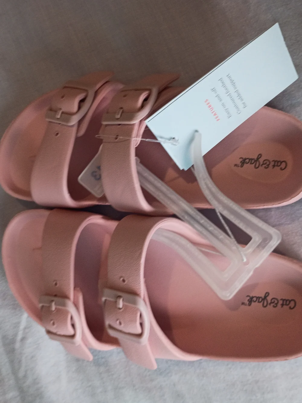 Cat & Jack Pink Girls' Double Strap Sandals